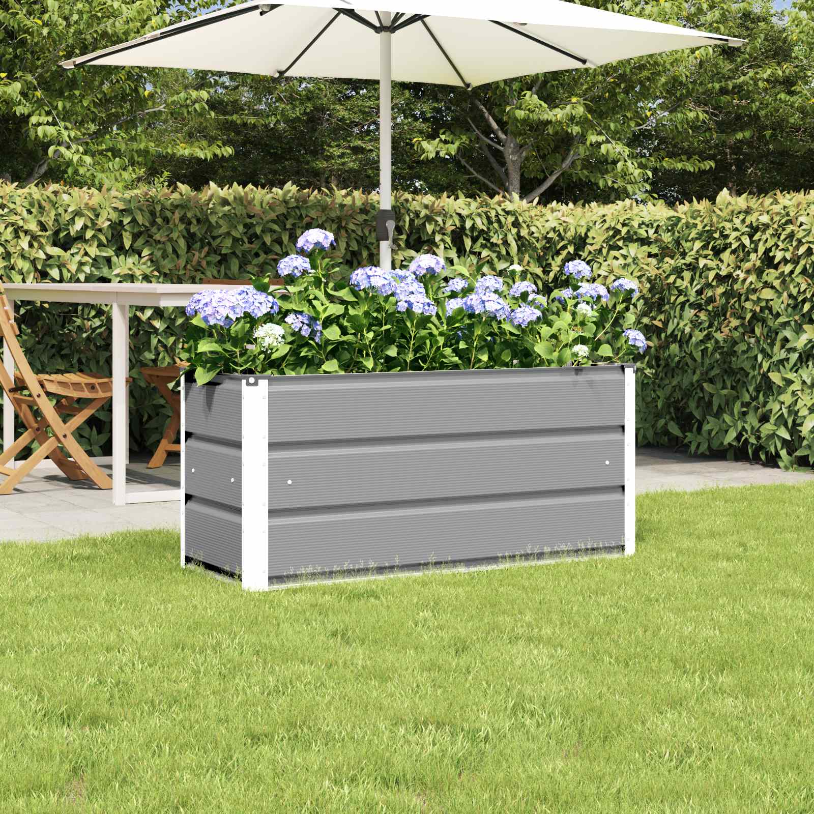 Vidaxl plantenbak lichtgrijs 100 x 40 x 45 cm staal