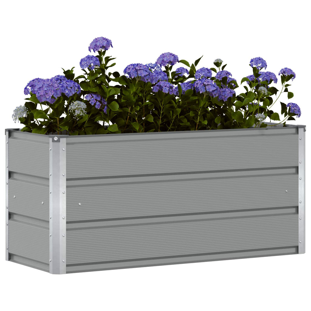 Vidaxl plantenbak lichtgrijs 100 x 40 x 45 cm staal