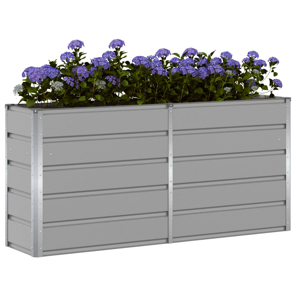 Vidaxl plantenbak lichtgrijs 160 x 40 x 75 cm staal