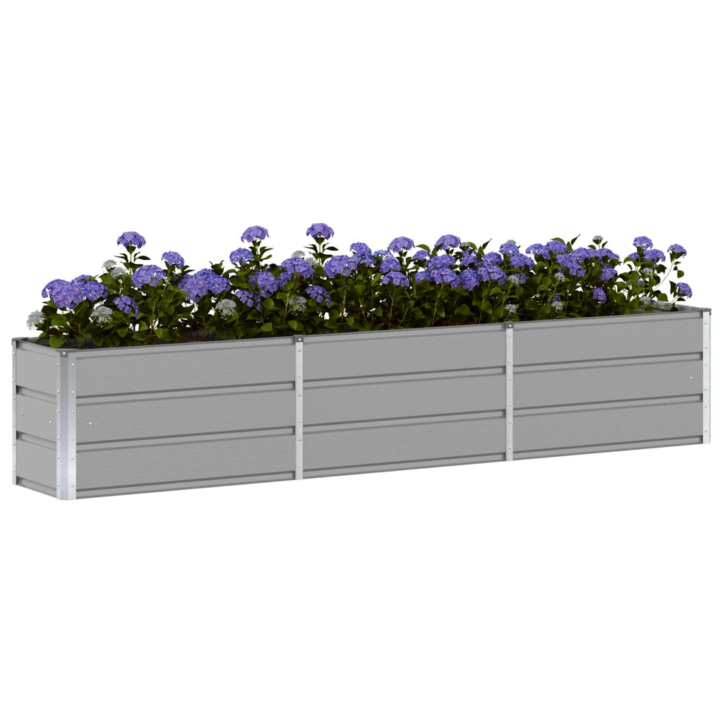 Vidaxl plantenbak lichtgrijs 240 x 40 x 45 cm staal