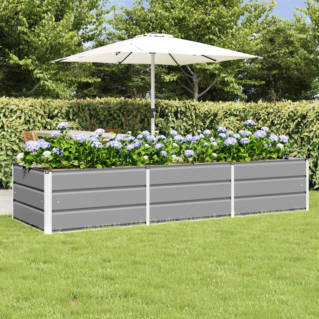 Vidaxl plantenbak lichtgrijs 240 x 80 x 45 cm staal