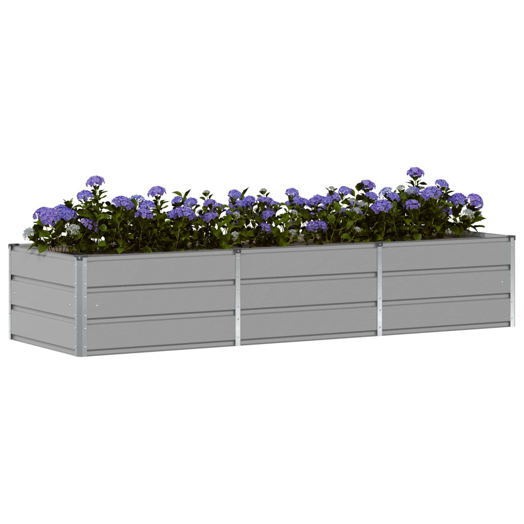 Vidaxl plantenbak lichtgrijs 240 x 80 x 45 cm staal
