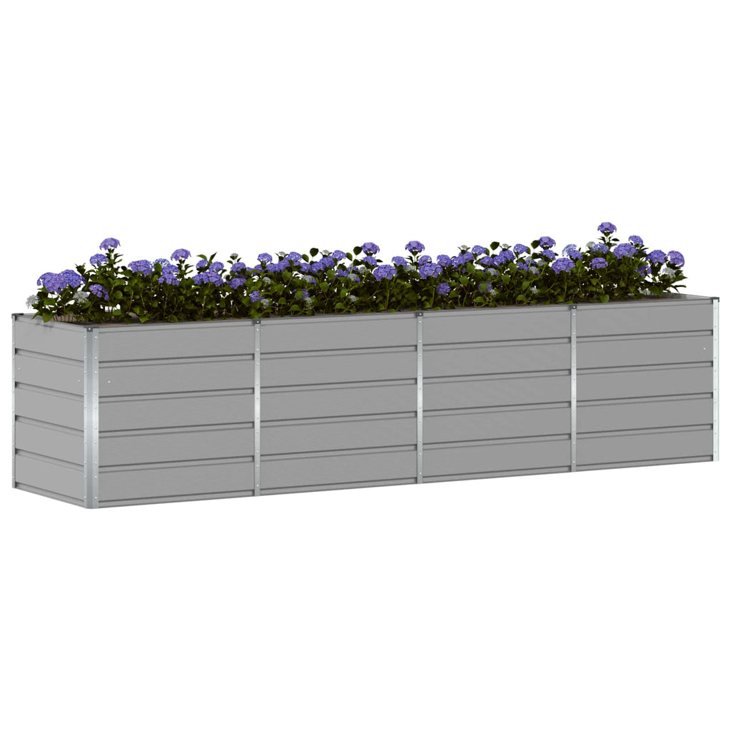 Vidaxl plantenbak lichtgrijs 240 x 80 x 75 cm staal