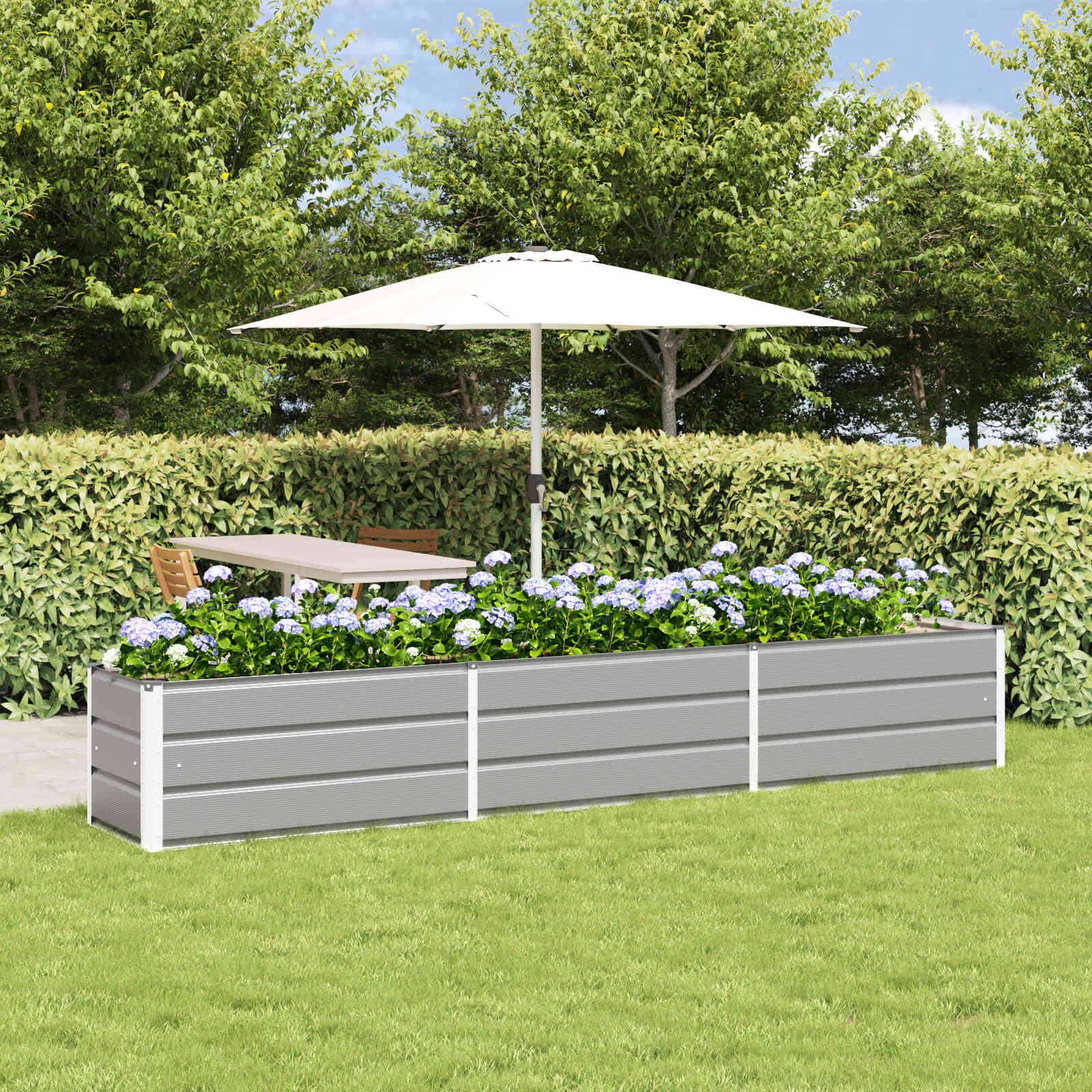 Vidaxl plantenbak lichtgrijs 480 x 50 x 45 cm gegalvaniseerd staal