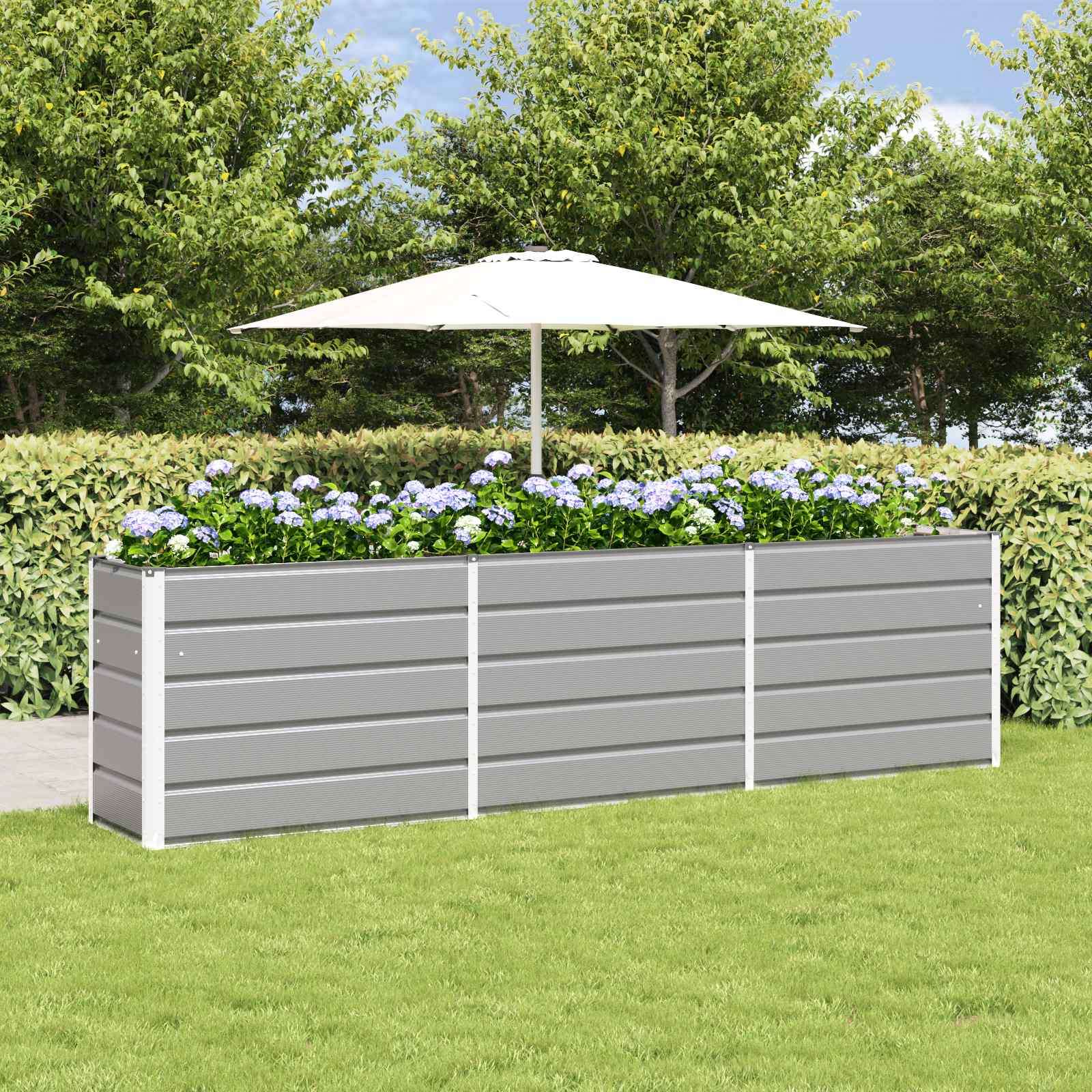 Vidaxl plantenbak lichtgrijs 480 x 50 x 45 cm gegalvaniseerd staal
