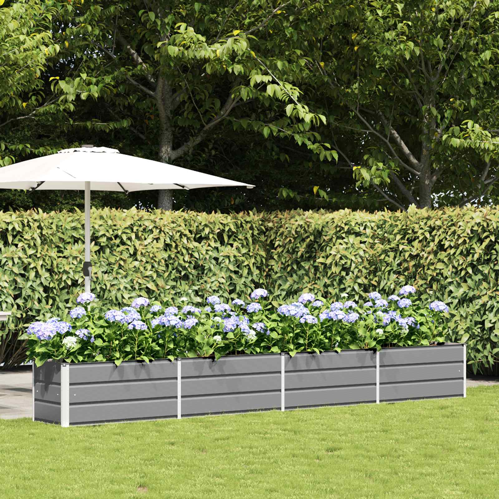 Vidaxl plantenbak lichtgrijs 480 x 50 x 45 cm gegalvaniseerd staal