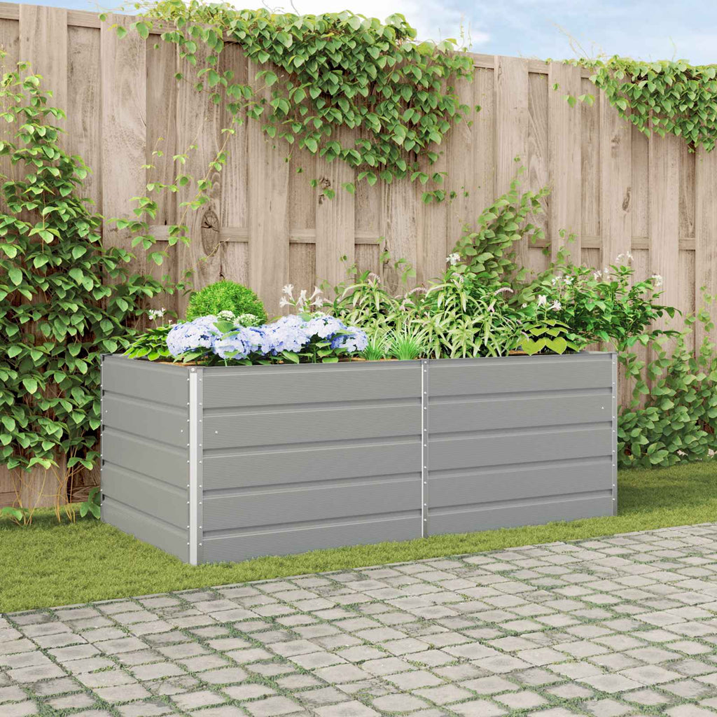 Vidaxl plantenbak lichtgrijs 195 x 100 x 45 cm gegalvaniseerd staal