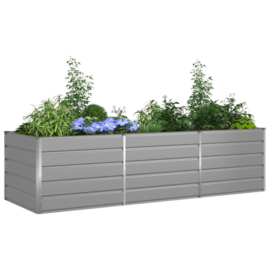 Vidaxl plantenbak lichtgrijs 195 x 100 x 45 cm gegalvaniseerd staal