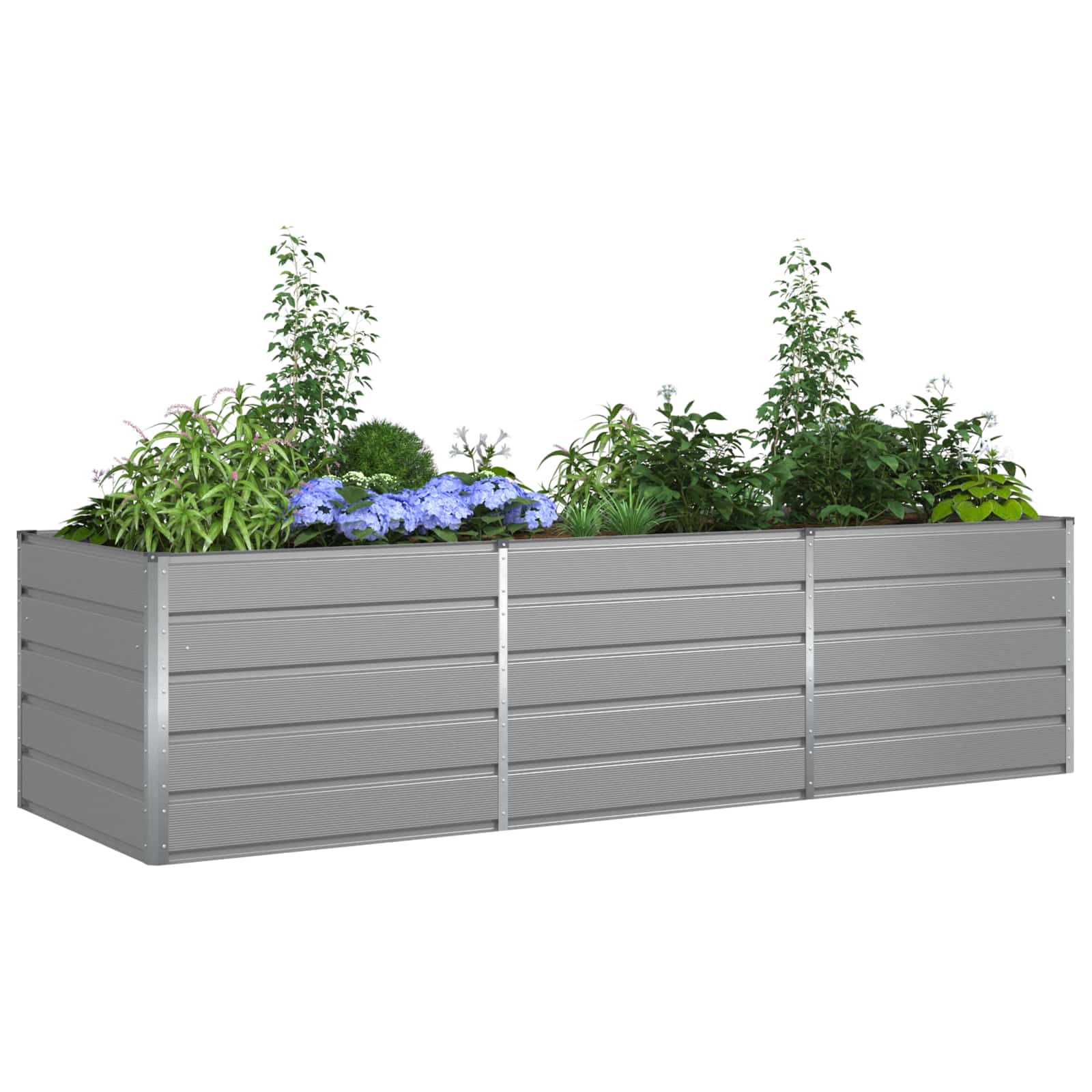 Vidaxl plantenbak lichtgrijs 195 x 100 x 45 cm gegalvaniseerd staal