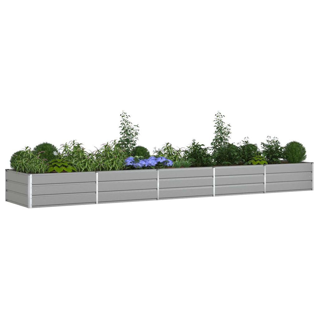 Vidaxl plantenbak lichtgrijs 195 x 100 x 45 cm gegalvaniseerd staal