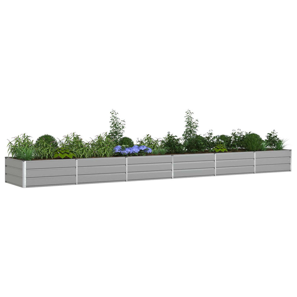 Vidaxl plantenbak lichtgrijs 195 x 100 x 45 cm gegalvaniseerd staal