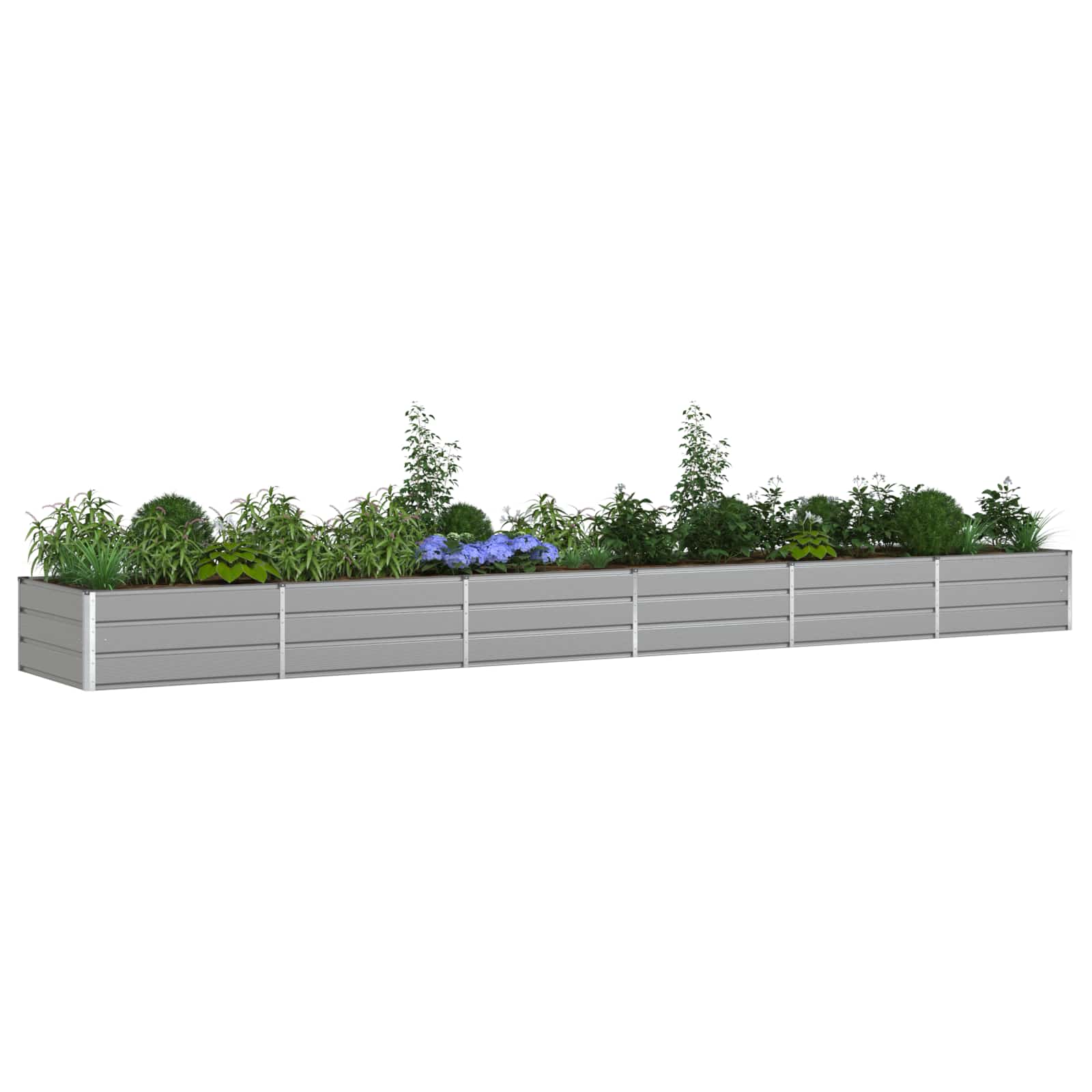 Vidaxl plantenbak lichtgrijs 195 x 100 x 45 cm gegalvaniseerd staal
