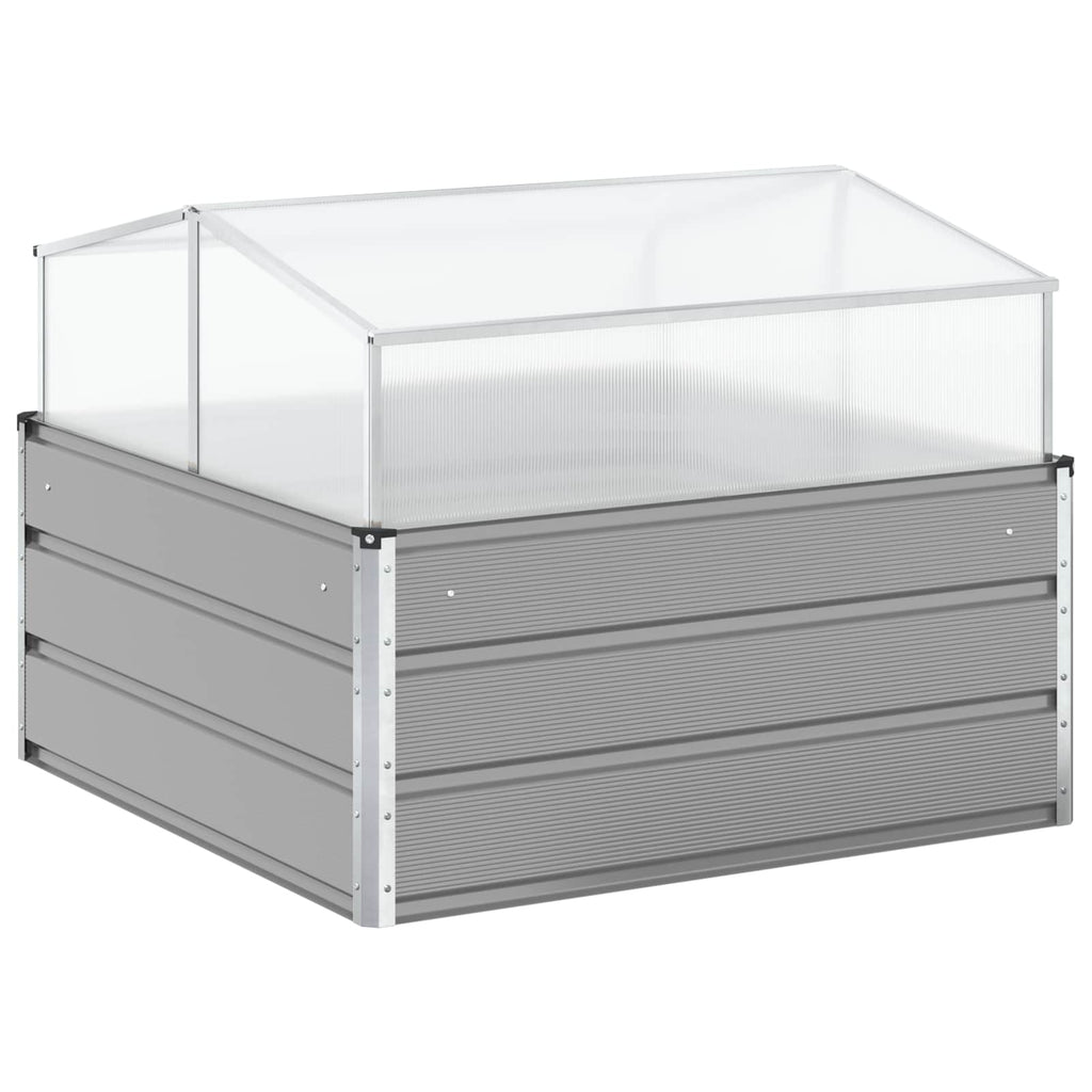 Vidaxl plantenbak lichtgrijs 100 x 100 x 77 cm gegalvaniseerd staal