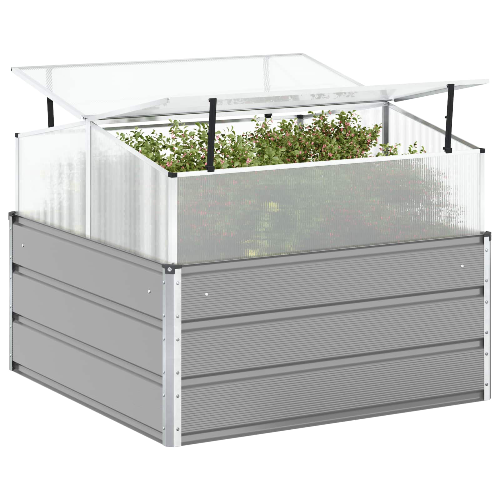Vidaxl plantenbak lichtgrijs 100 x 100 x 77 cm gegalvaniseerd staal
