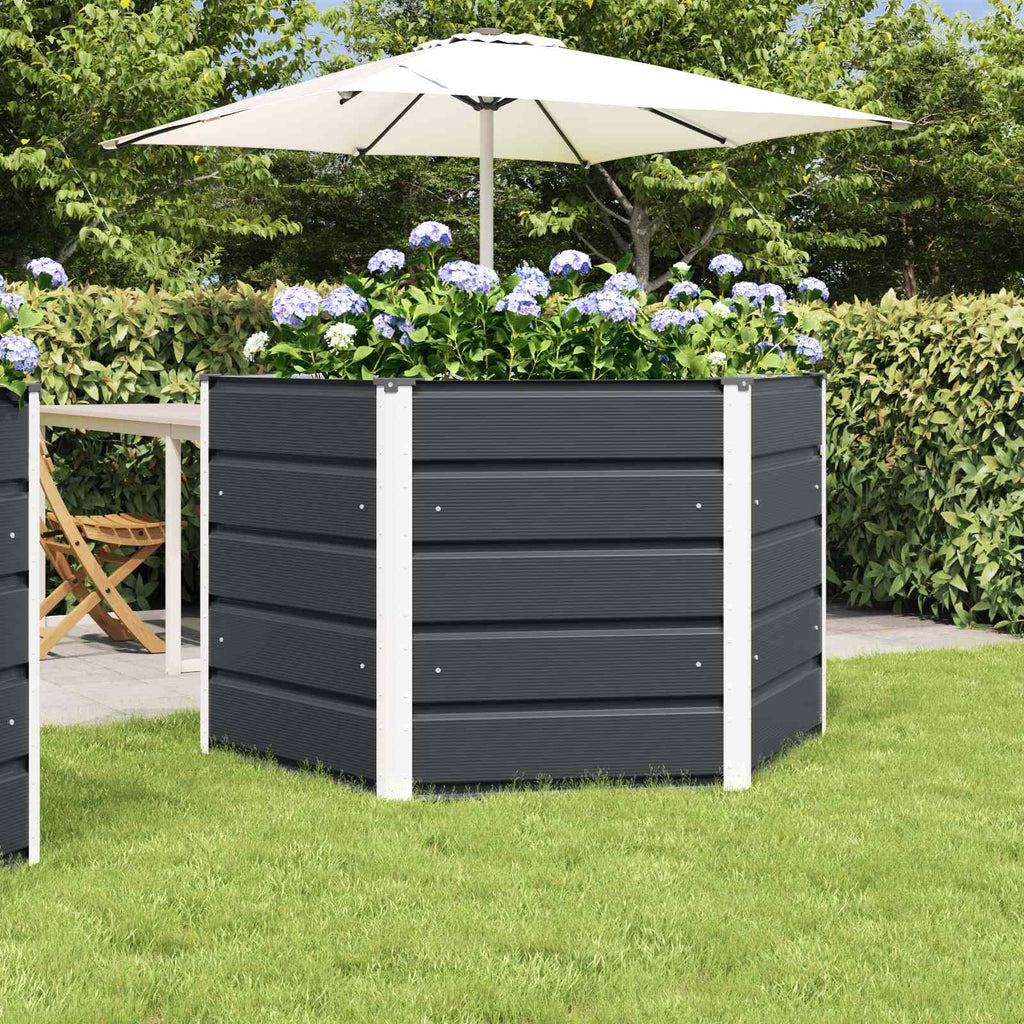 Vidaxl plantenbak antraciet 129 x 129 x 75 cm staal