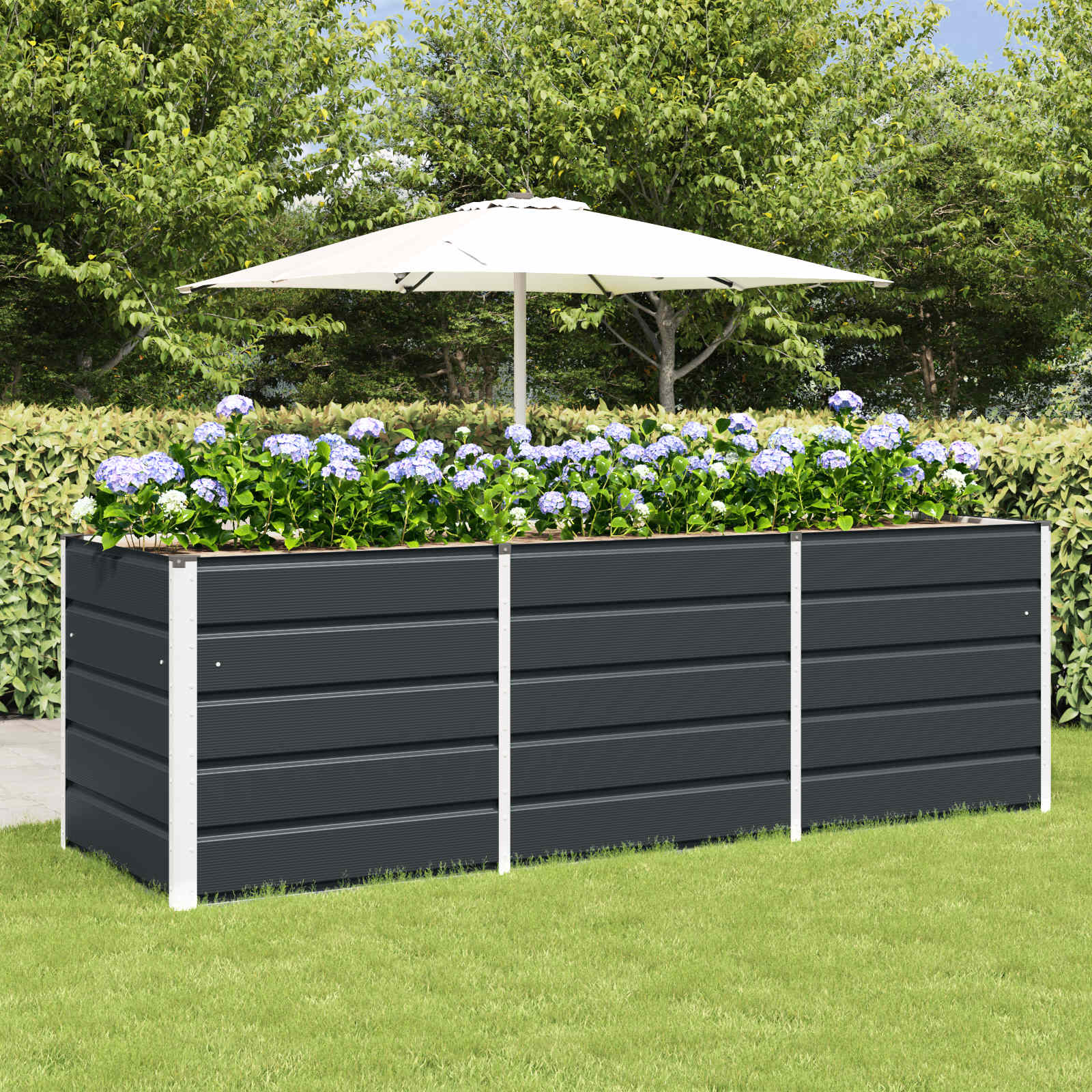 Vidaxl plantenbak antraciet 240 x 80 x 75 cm staal