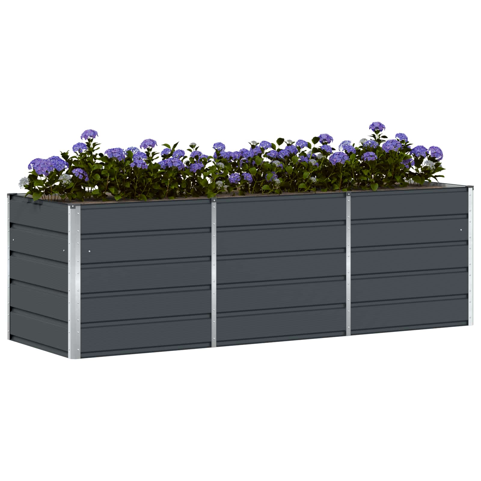 Vidaxl plantenbak antraciet 240 x 80 x 75 cm staal