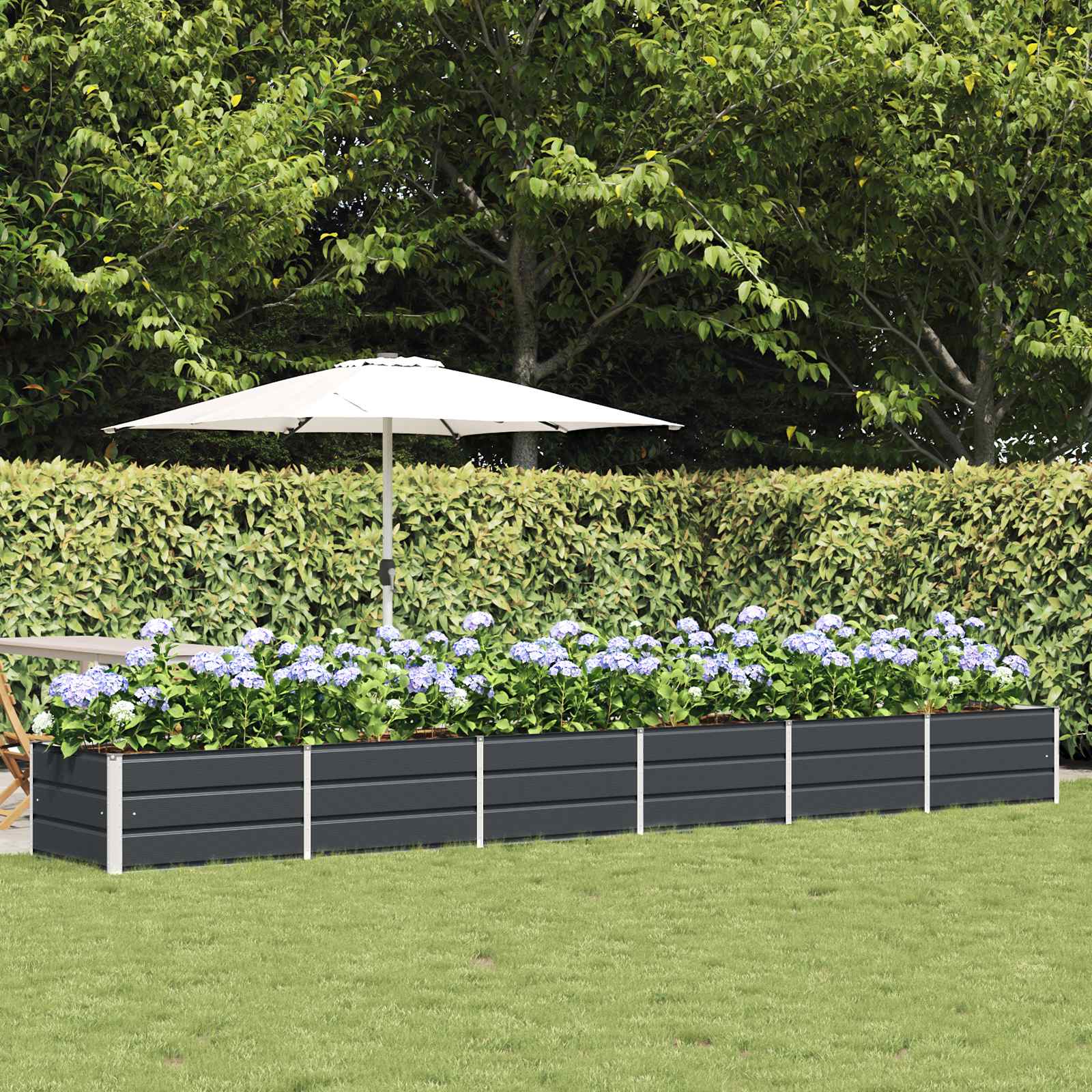 Vidaxl plantenbak antraciet 480 x 80 x 45 cm staal