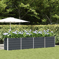Vidaxl plantenbak antraciet 385 x 50 x 75 cm gegalvaniseerd staal