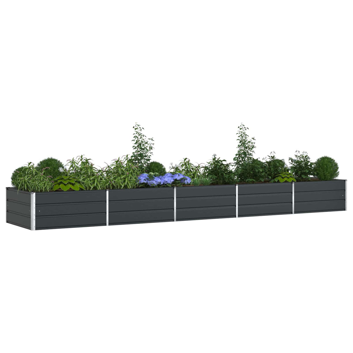 Vidaxl plantenbak antraciet 480 x 100 x 45 cm gegalvaniseerd staal
