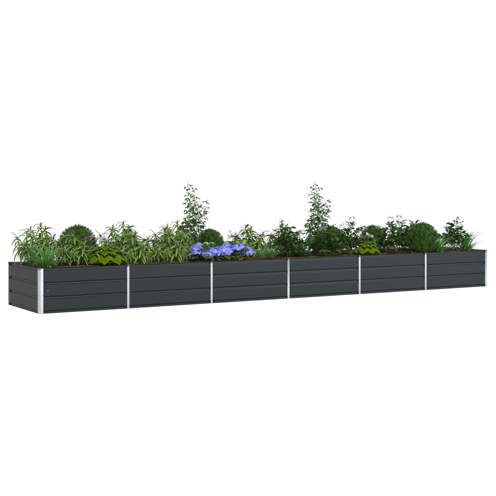 Vidaxl plantenbak antraciet 195 x 100 x 45 cm gegalvaniseerd staal