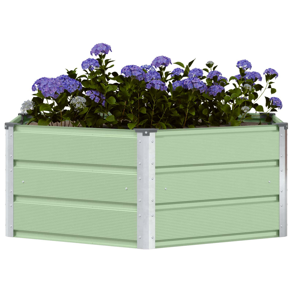 Vidaxl plantenbak pastel groen 129 x 129 x 45 cm staal