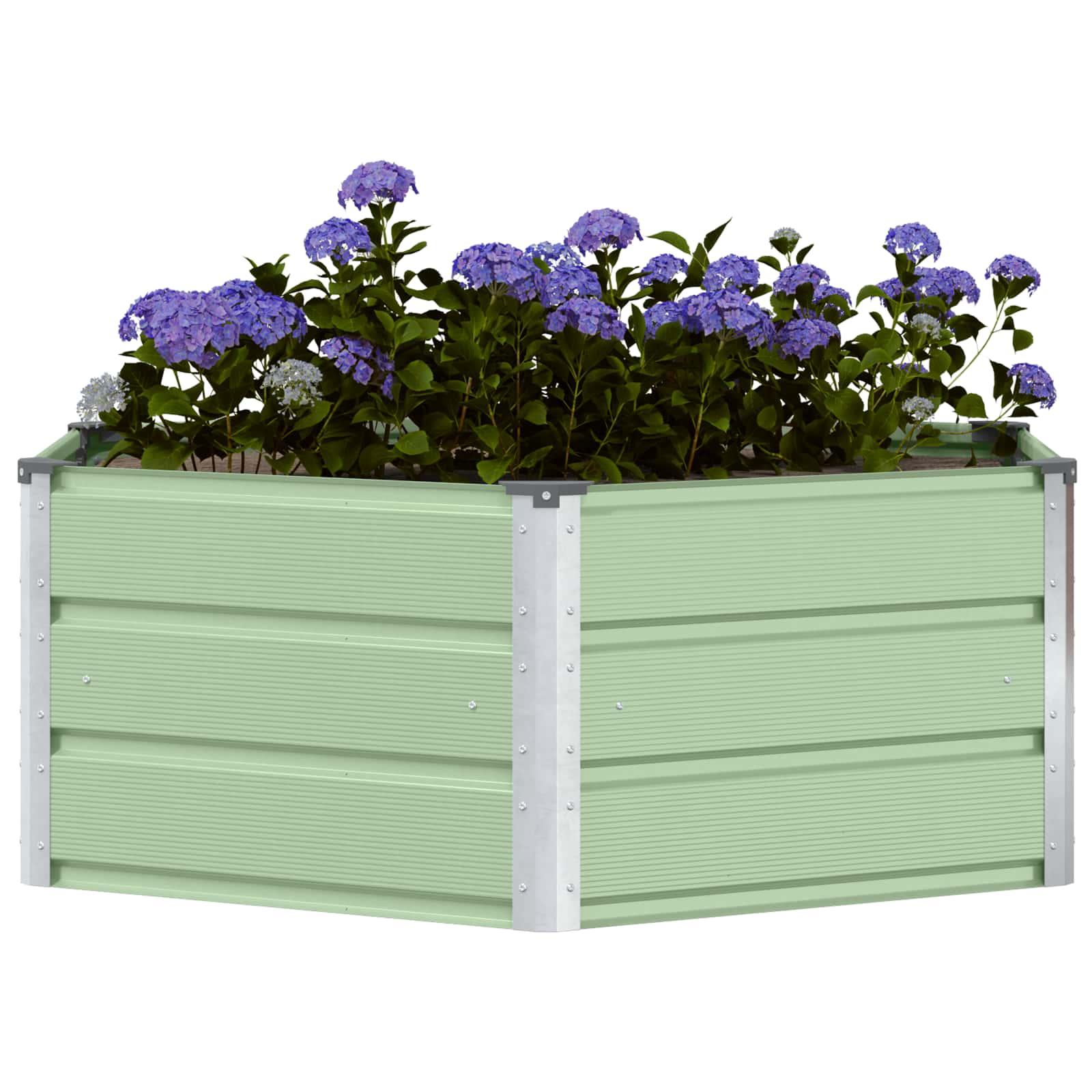 Vidaxl plantenbak pastel groen 129 x 129 x 45 cm staal