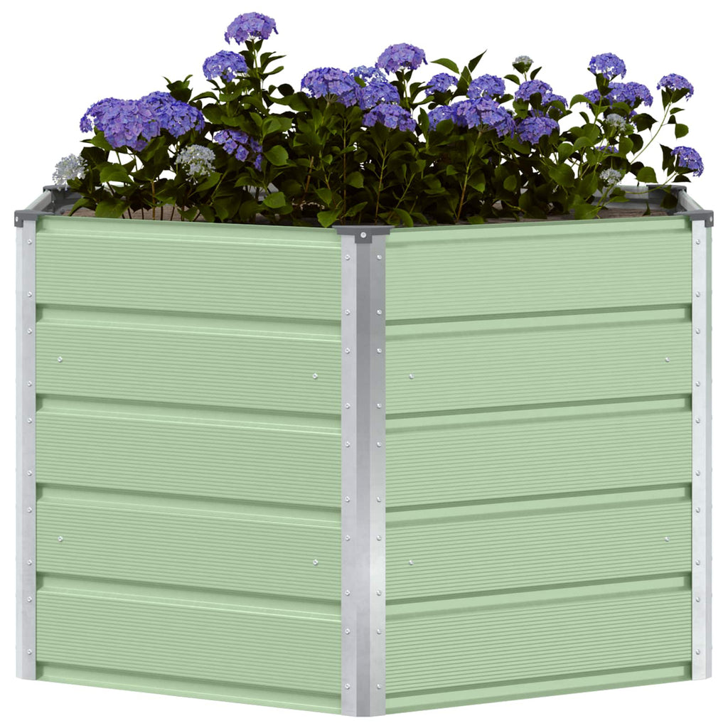 Vidaxl plantenbak pastel groen 129 x 129 x 75 cm staal