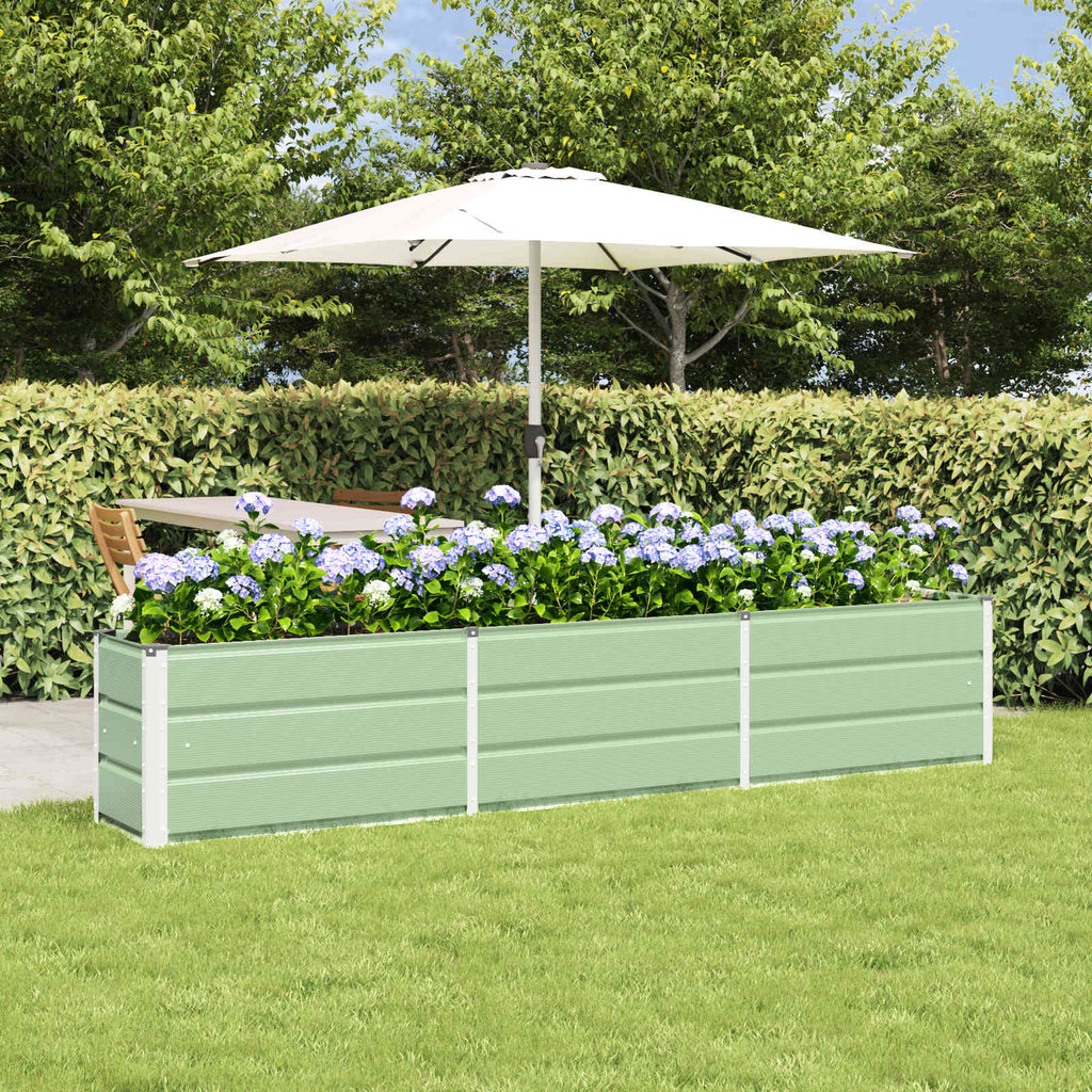 Vidaxl plantenbak groen 240 x 40 x 45 cm staal