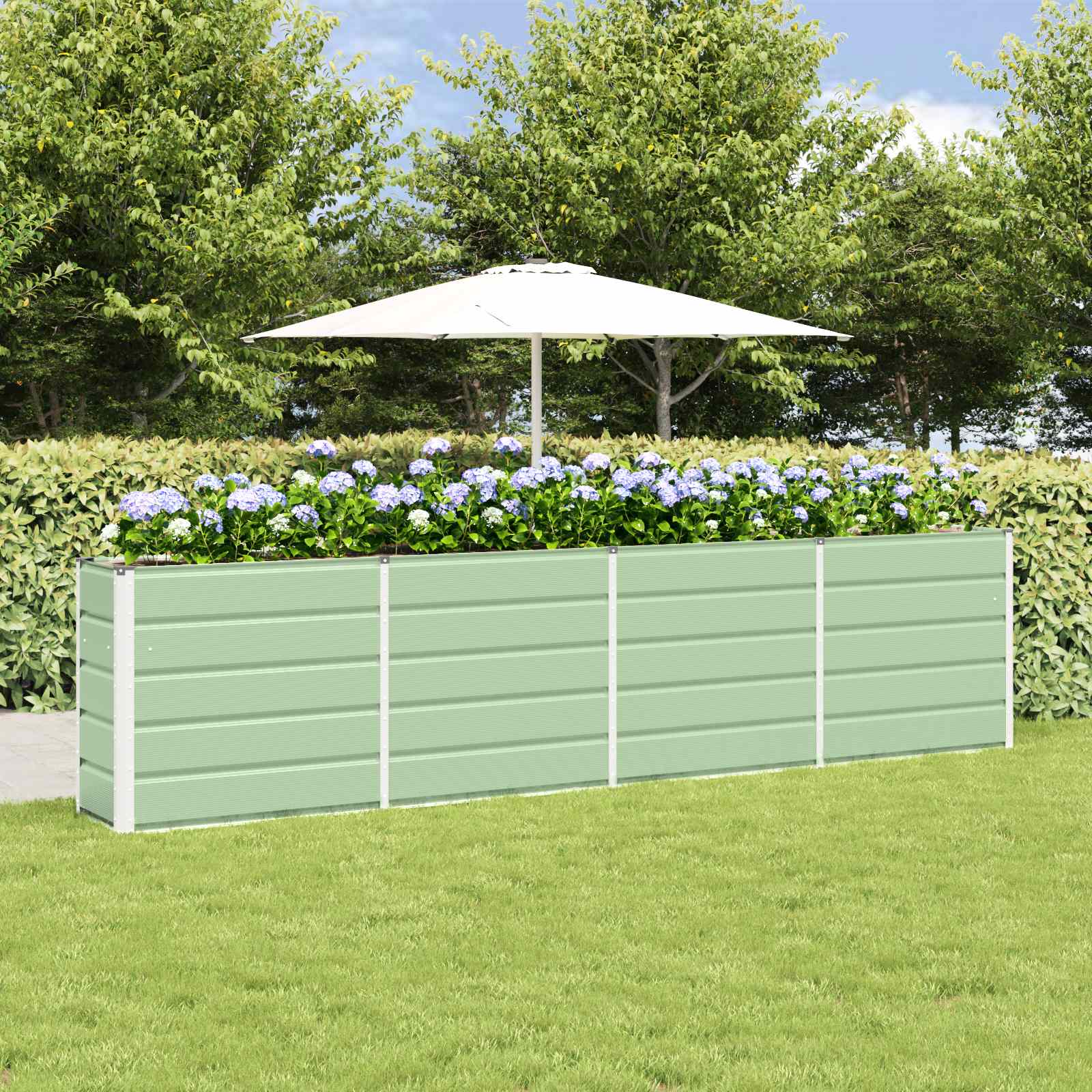 Vidaxl plantenbak groen 160 x 40 x 75 cm staal