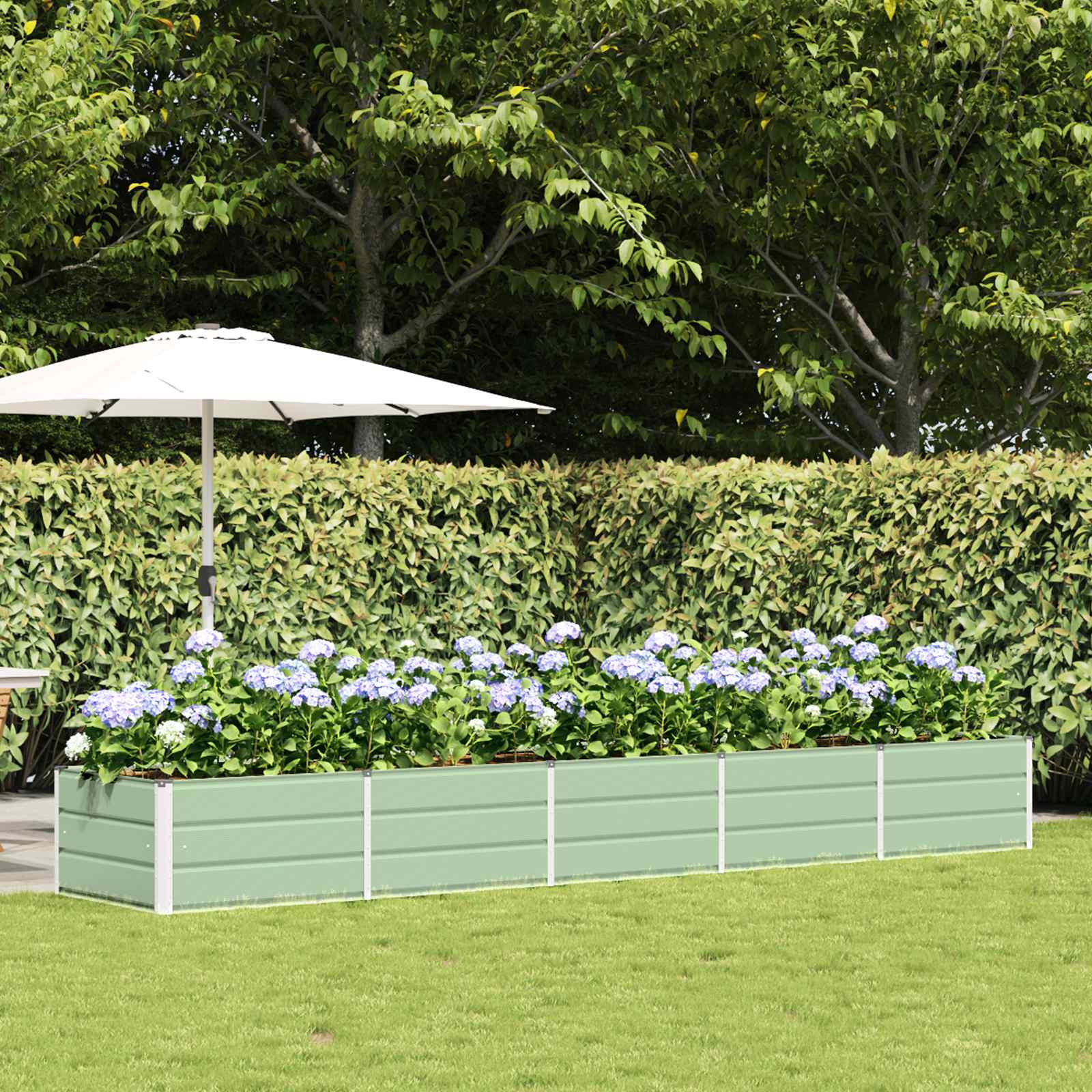 Vidaxl plantenbak groen 400 x 80 x 45 cm staal