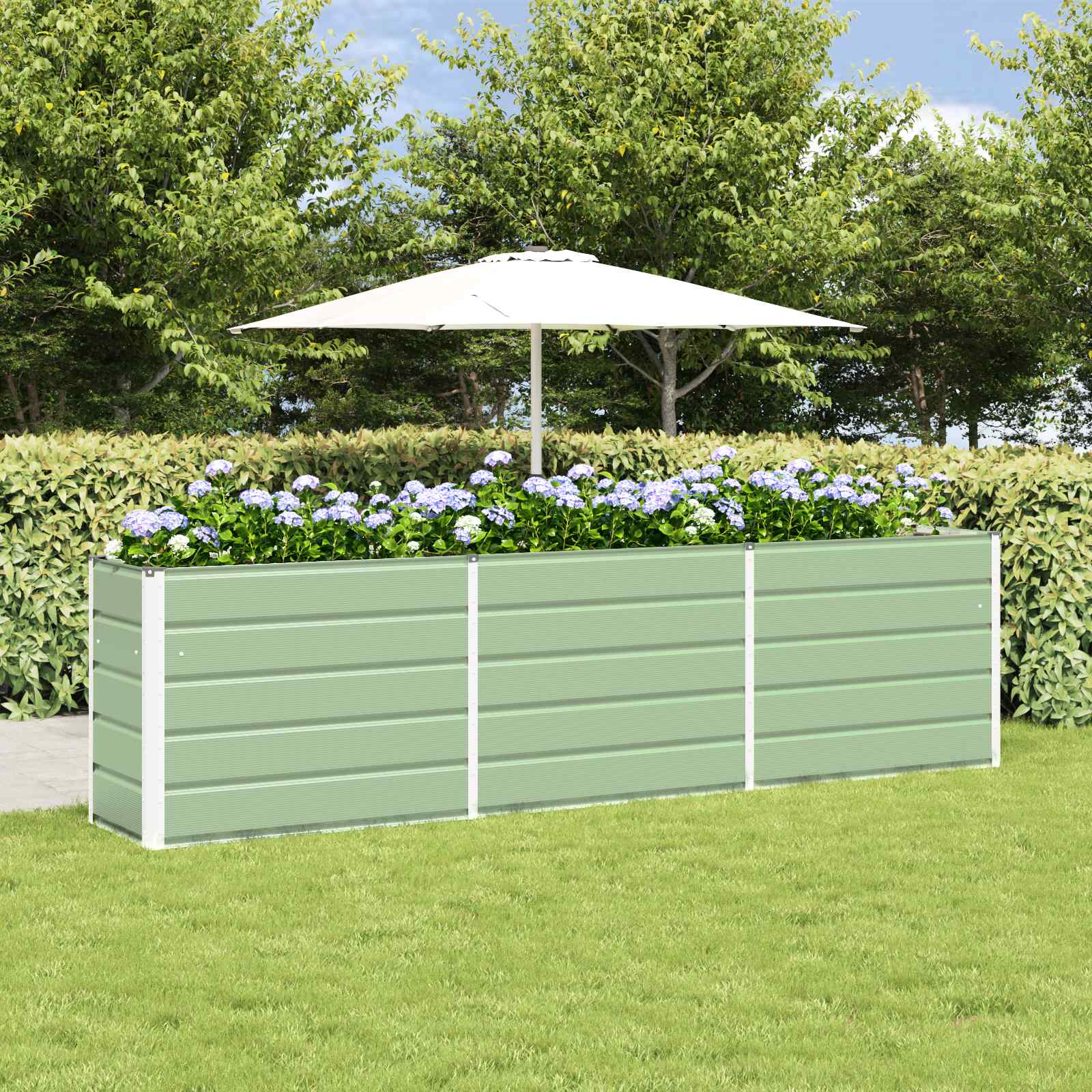 Vidaxl plantenbak pastelgroen 480 x 50 x 45 cm gegalvaniseerd staal