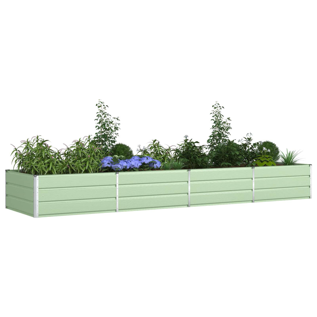 Vidaxl plantenbak pastelgroen 385 x 100 x 45 cm gegalvaniseerd staal