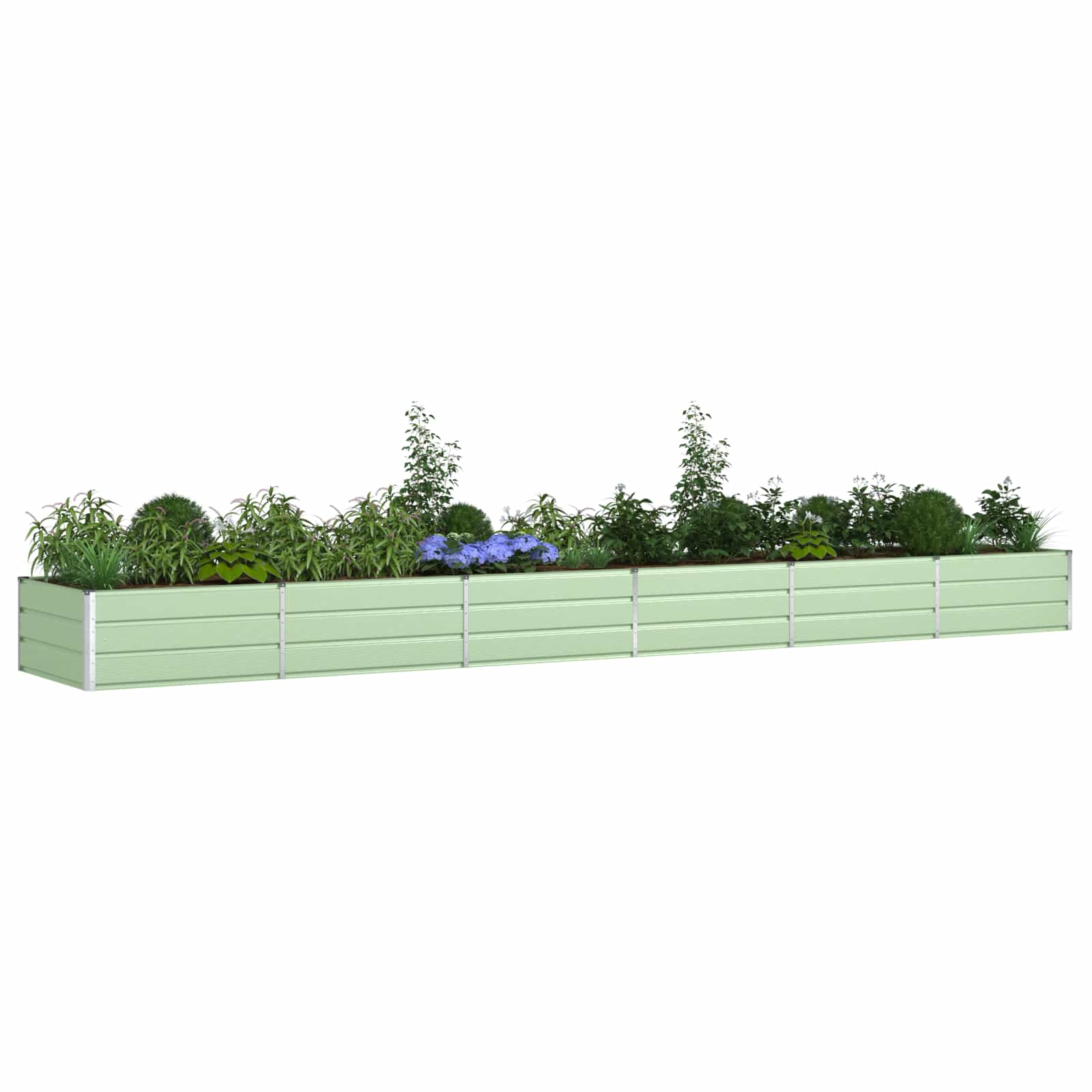 Vidaxl plantenbak pastelgroen 195 x 100 x 45 cm gegalvaniseerd staal