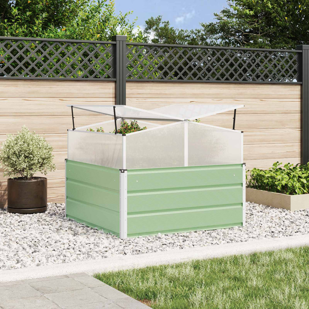 Vidaxl plantenbak pastel groen 100 x 100 x 77 cm gegalvaniseerd staal