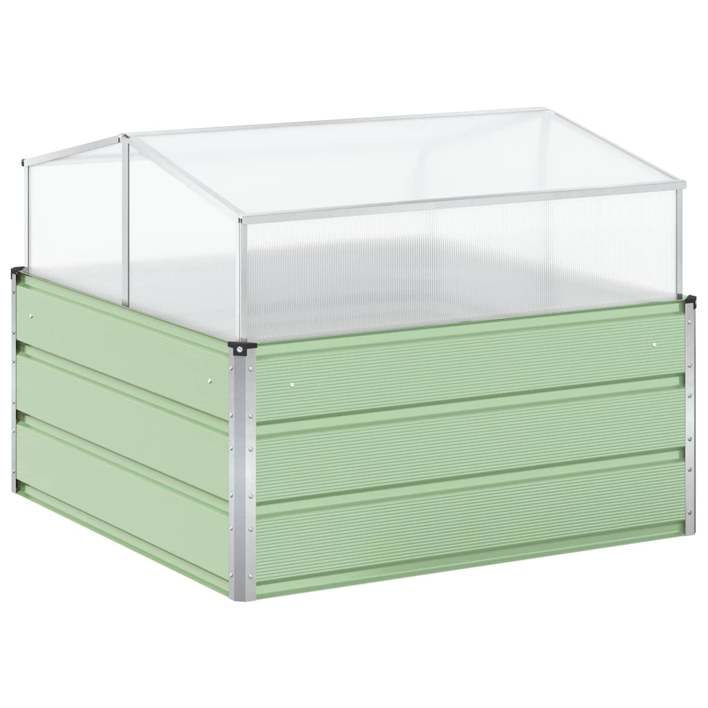 Vidaxl plantenbak pastel groen 100 x 100 x 77 cm gegalvaniseerd staal