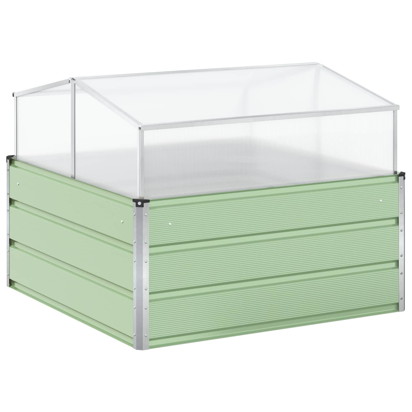 Vidaxl plantenbak pastel groen 100 x 100 x 77 cm gegalvaniseerd staal