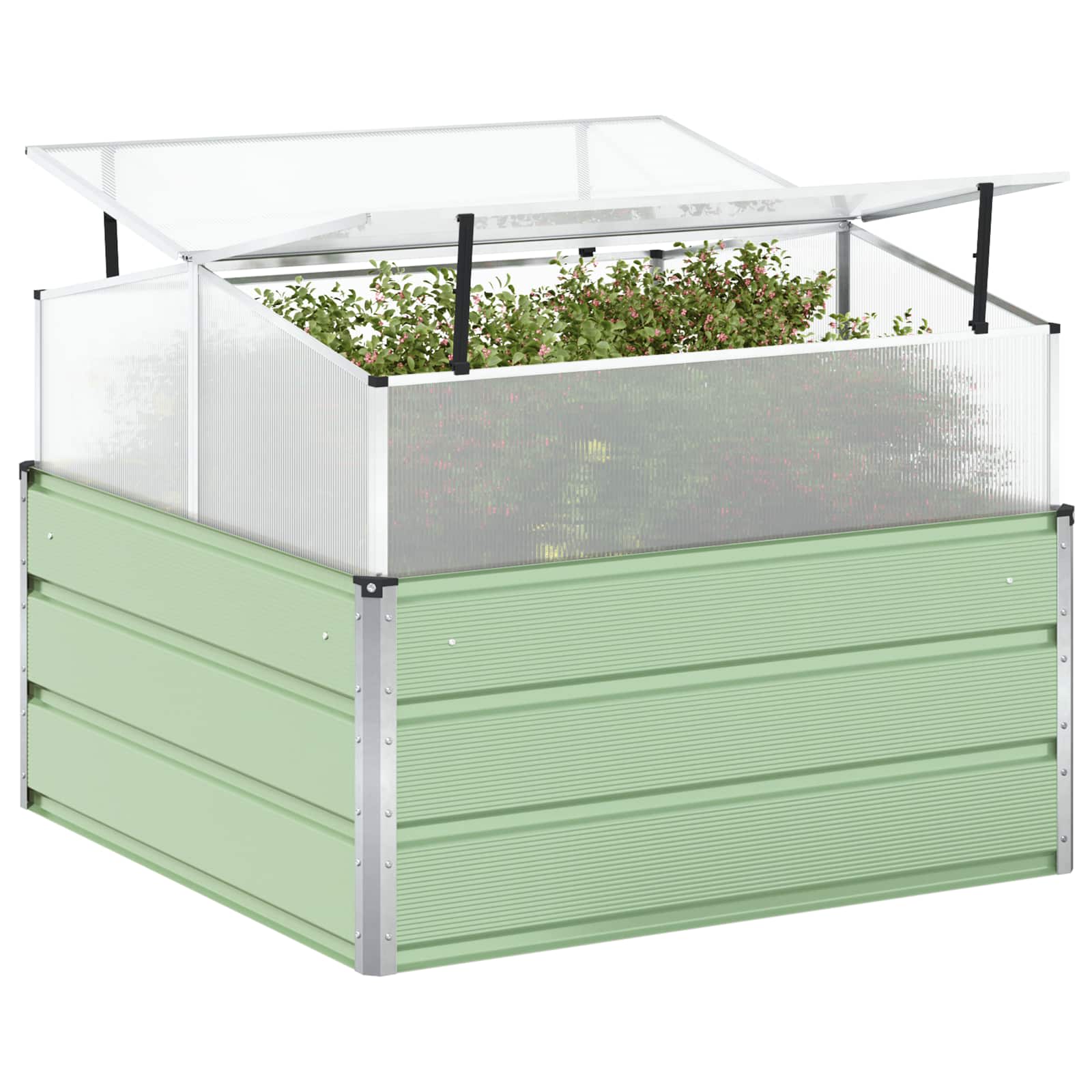 Vidaxl plantenbak pastel groen 100 x 100 x 77 cm gegalvaniseerd staal