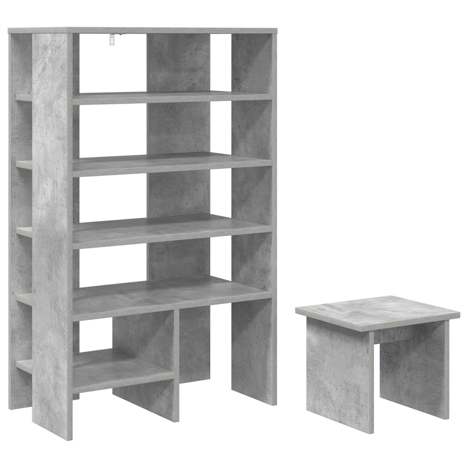 Vidaxl schoenenkast met plank 2 pcs beton grijs bewerkt hout