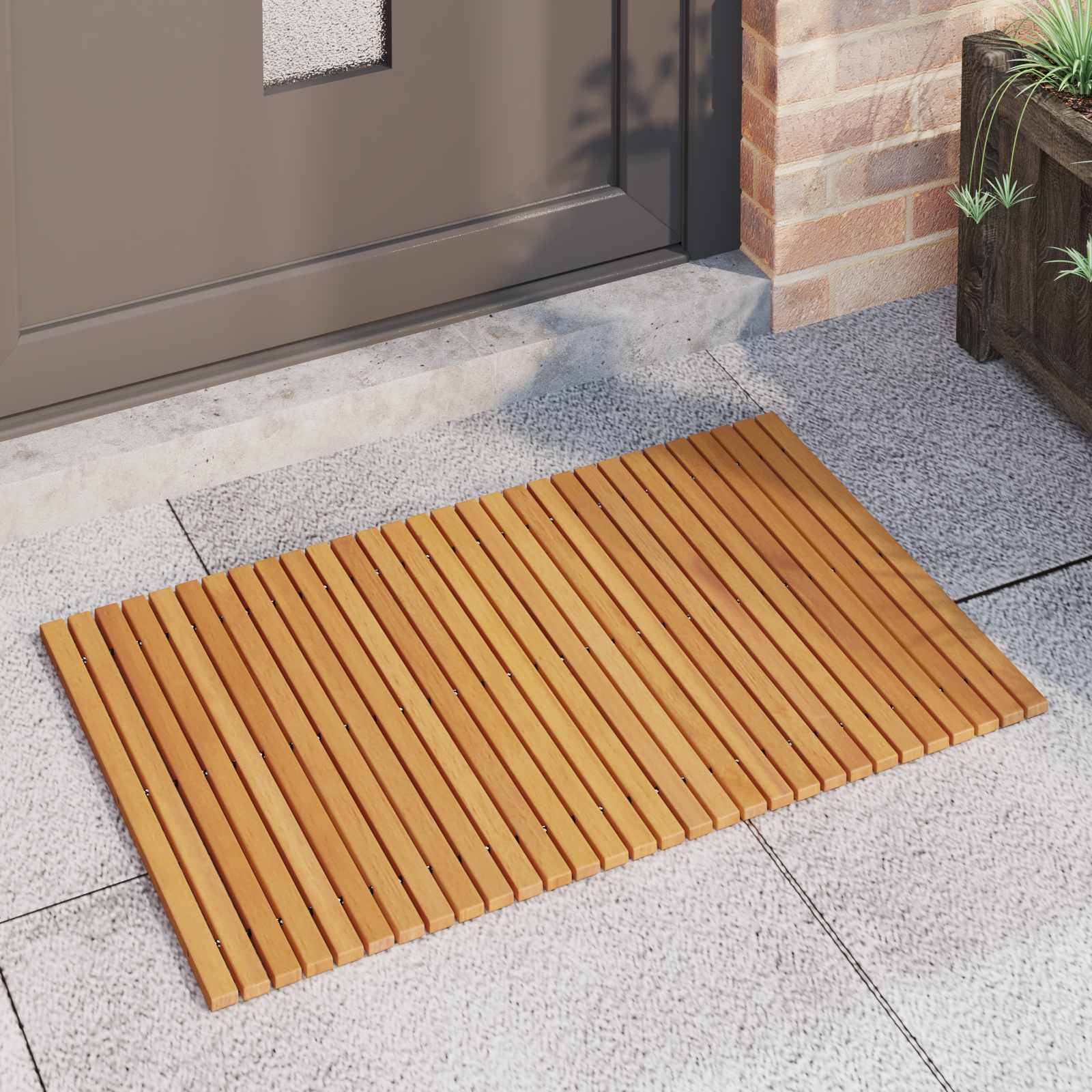 Vidaxl badmat bruin 80 x 50 cm massief acaciahout