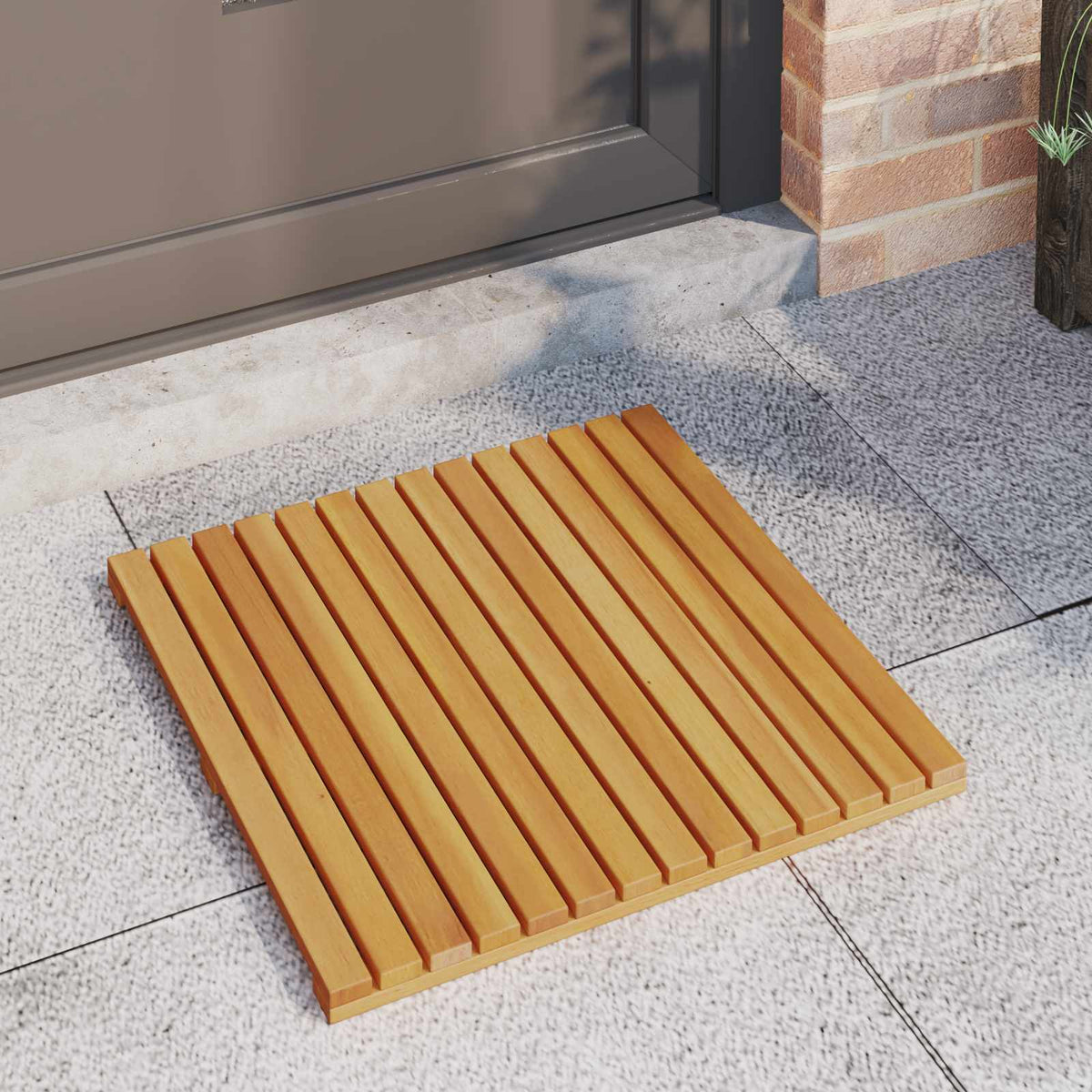 Vidaxl badmat 2 st naturel 50 x 50 cm massief acaciahout