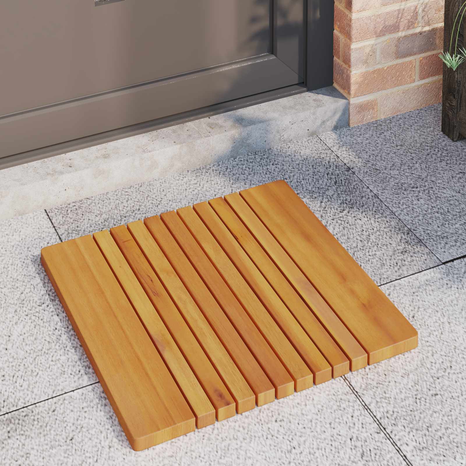 Vidaxl badmat effen bruin 59 x 40 cm hout