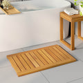 Vidaxl badmat effen bruin 80 x 50 cm hout