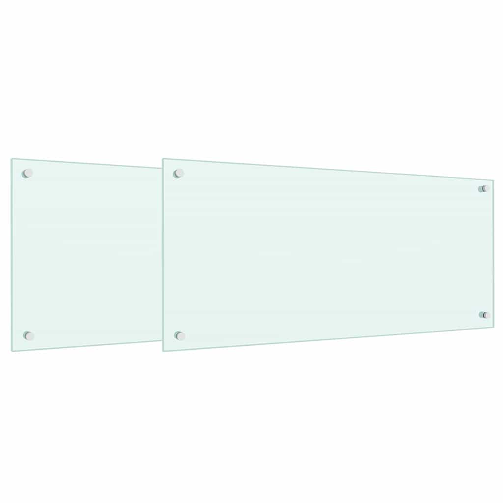 Vidaxl keuken spatscherm 2 pcs wit 90 x 40 cm gehard glas