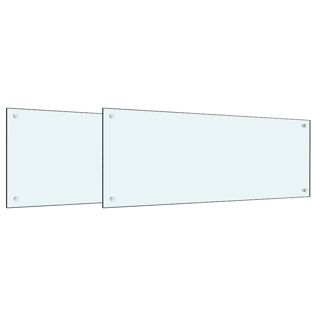 Vidaxl keuken spatscherm 2 pcs wit 100 x 40 cm gehard glas
