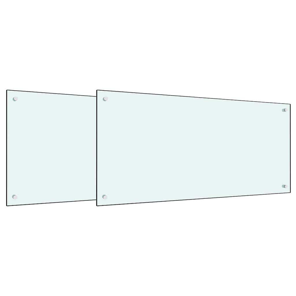 Vidaxl keuken spatscherm 2 pcs wit 100 x 50 cm gehard glas
