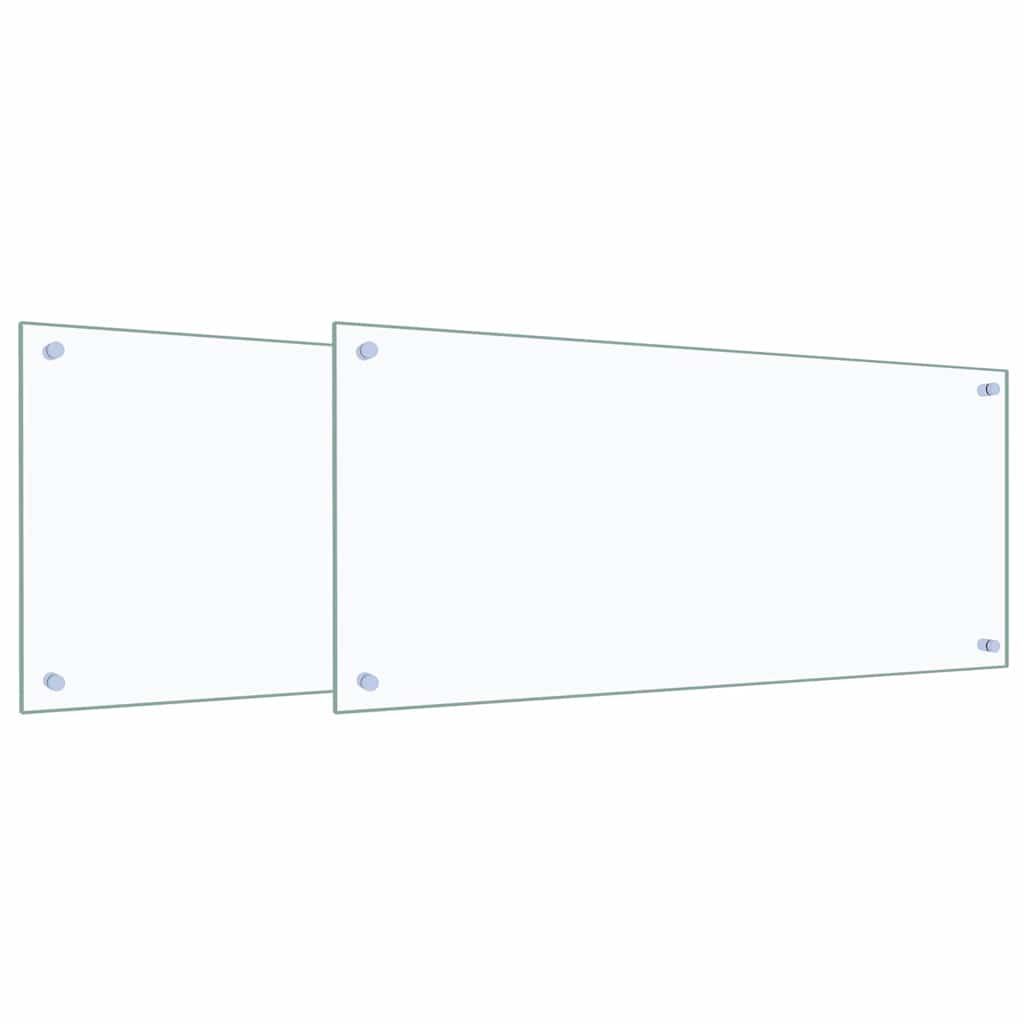 Vidaxl keukenachterwand 2 st doorzichtig 90 x 40 cm gehard glas