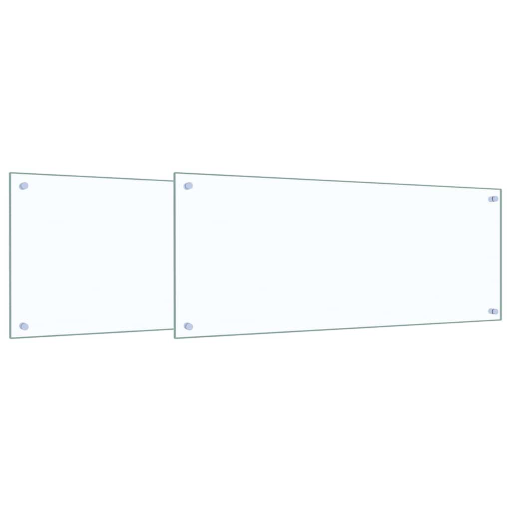 Vidaxl keuken spatscherm 2 pcs doorzichtig 100 x 40 cm gehard glas