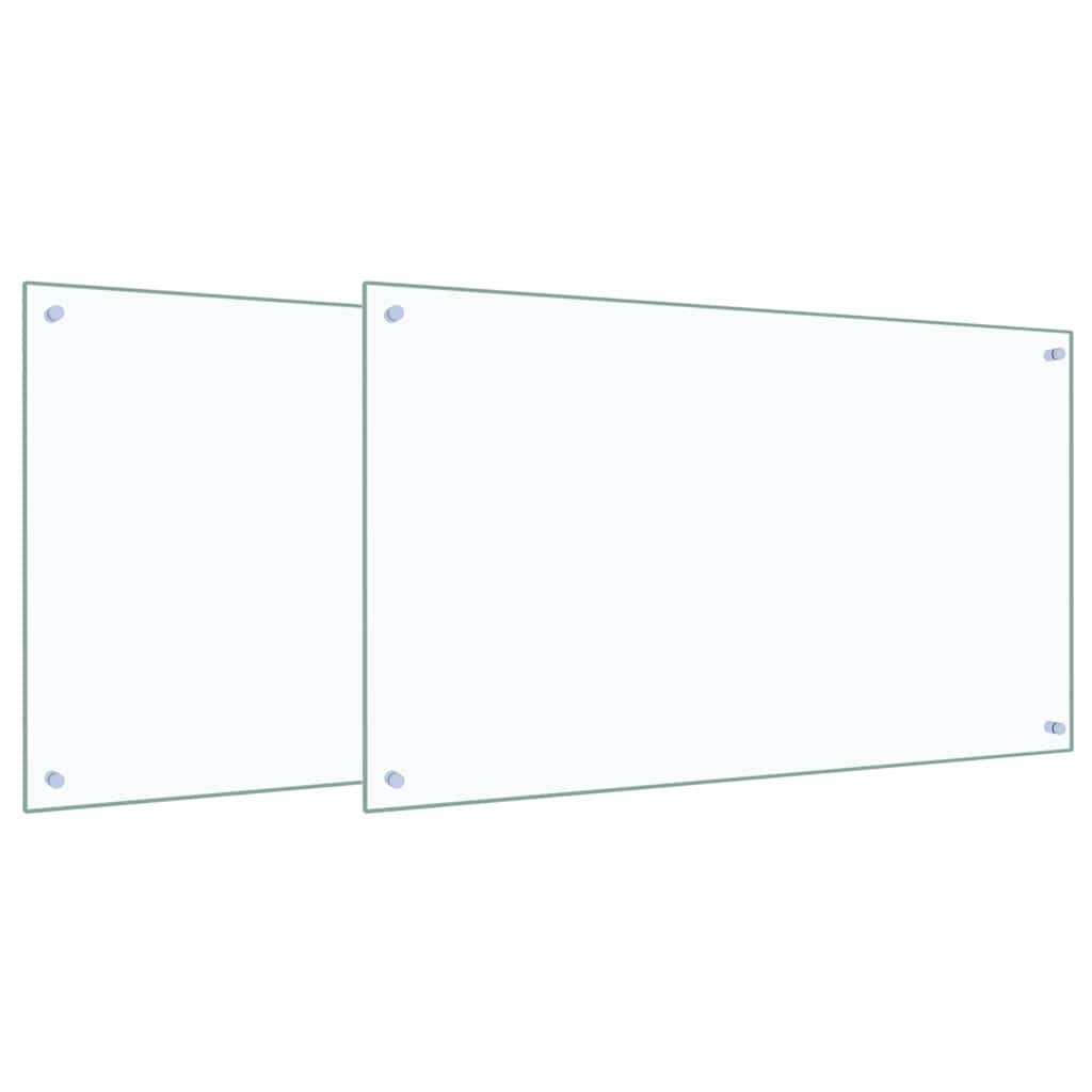 Vidaxl keuken spatscherm 2 pcs doorzichtig 100 x 60 cm gehard glas