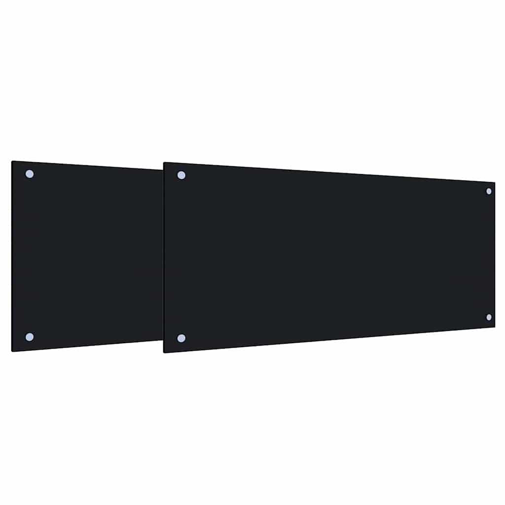 Vidaxl keuken spatscherm 2 pcs zwart 90 x 40 cm gehard glas